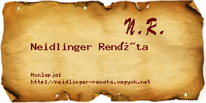 Neidlinger Renáta névjegykártya